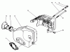 Toro 22030 - Lawnmower, 1991 (1000001-1999999) Spareparts MUFFLER ASSEMBLY (MODEL NO. 47PL0-3)