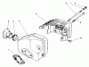 Toro 22036 - Lawnmower, 1991 (1000001-1999999) Spareparts MUFFLER ASSEMBLY (MODEL NO. 47PL0-3)