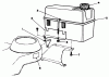 Toro 22685 - Lawnmower, 1991 (1000001-1999999) Spareparts FUEL TANK ASSEMBLY
