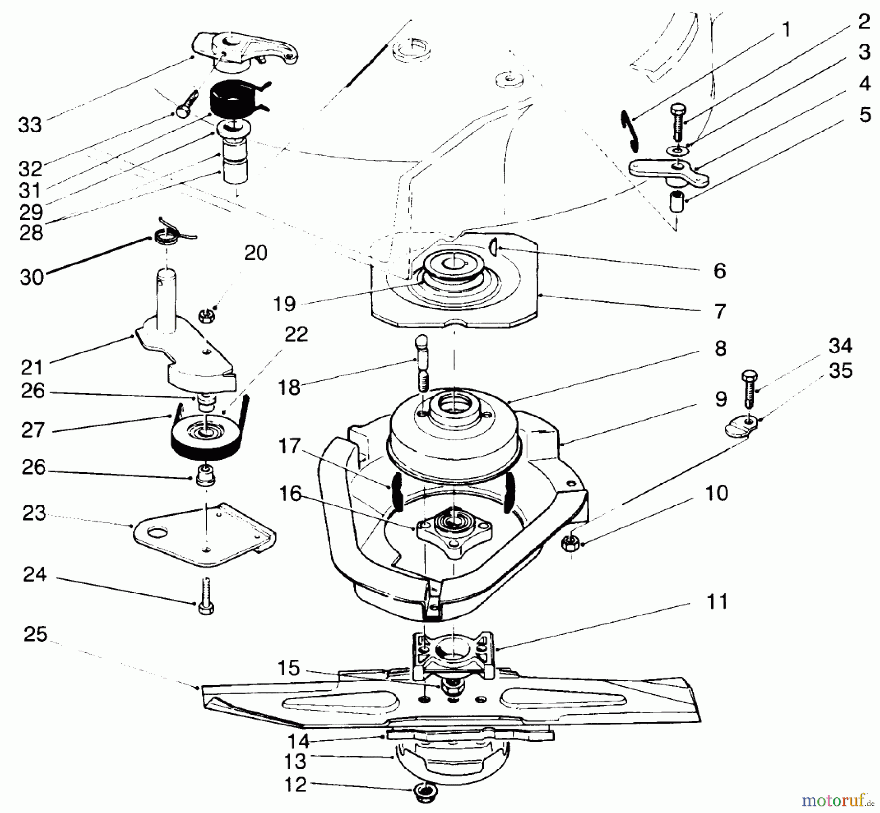  Toro Neu Mowers, Walk-Behind Seite 2 22043 - Toro Lawnmower, 1994 (4900001-4999999) BLADE BRAKE CLUTCH ASSEMBLY