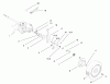 Toro 22162 - Recycler Mower, 1999 (9900001-9999999) Spareparts GEAR CASE & REAR WHEEL ASSEMBLY