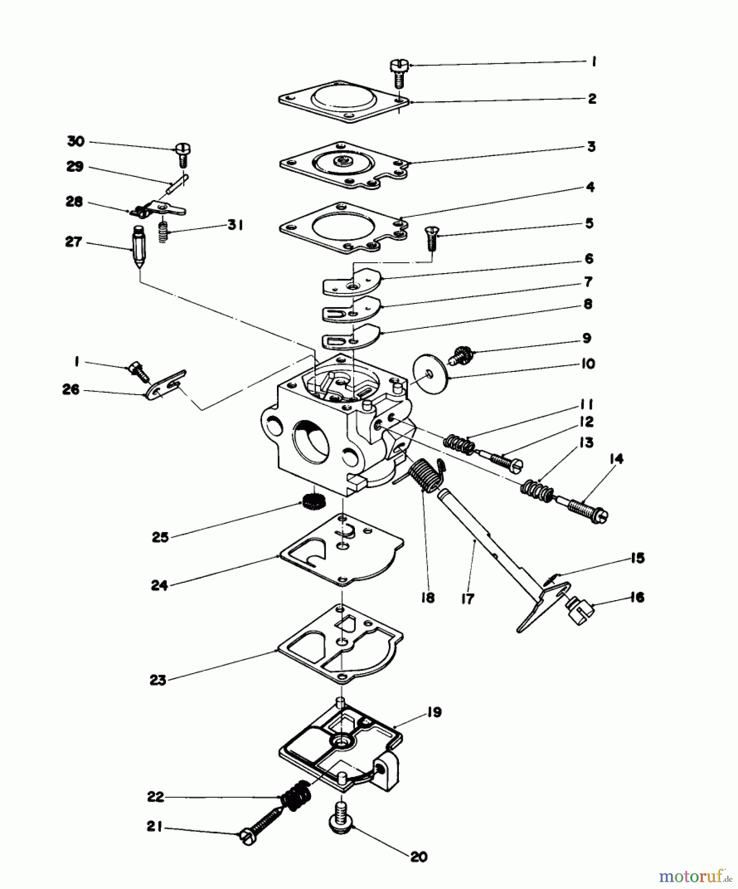  Toro Neu Blowers/Vacuums/Chippers/Shredders 30940 - Toro 40cc Back Pack Blower, 1981 (1000001-1999999) CARBURETOR ASSEMBLY