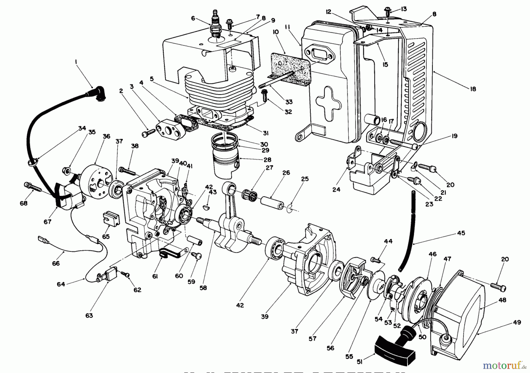  Toro Neu Blowers/Vacuums/Chippers/Shredders 30941 - Toro 41cc Back Pack Blower, 1989 (9000001-9999999) ENGINE & MUFFLER ASSEMBLY