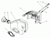 Toro 22580 - Lawnmower, 1990 (0000001-0999999) Spareparts MUFFLER ASSEMBLY (MODEL NO. 47PK9-3)