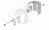 Toro 22622 - Lawnmower, 1990 (0000001-0999999) Spareparts MUFFLER ASSEMBLY (ENGINE MODEL NO. VMH7-4)