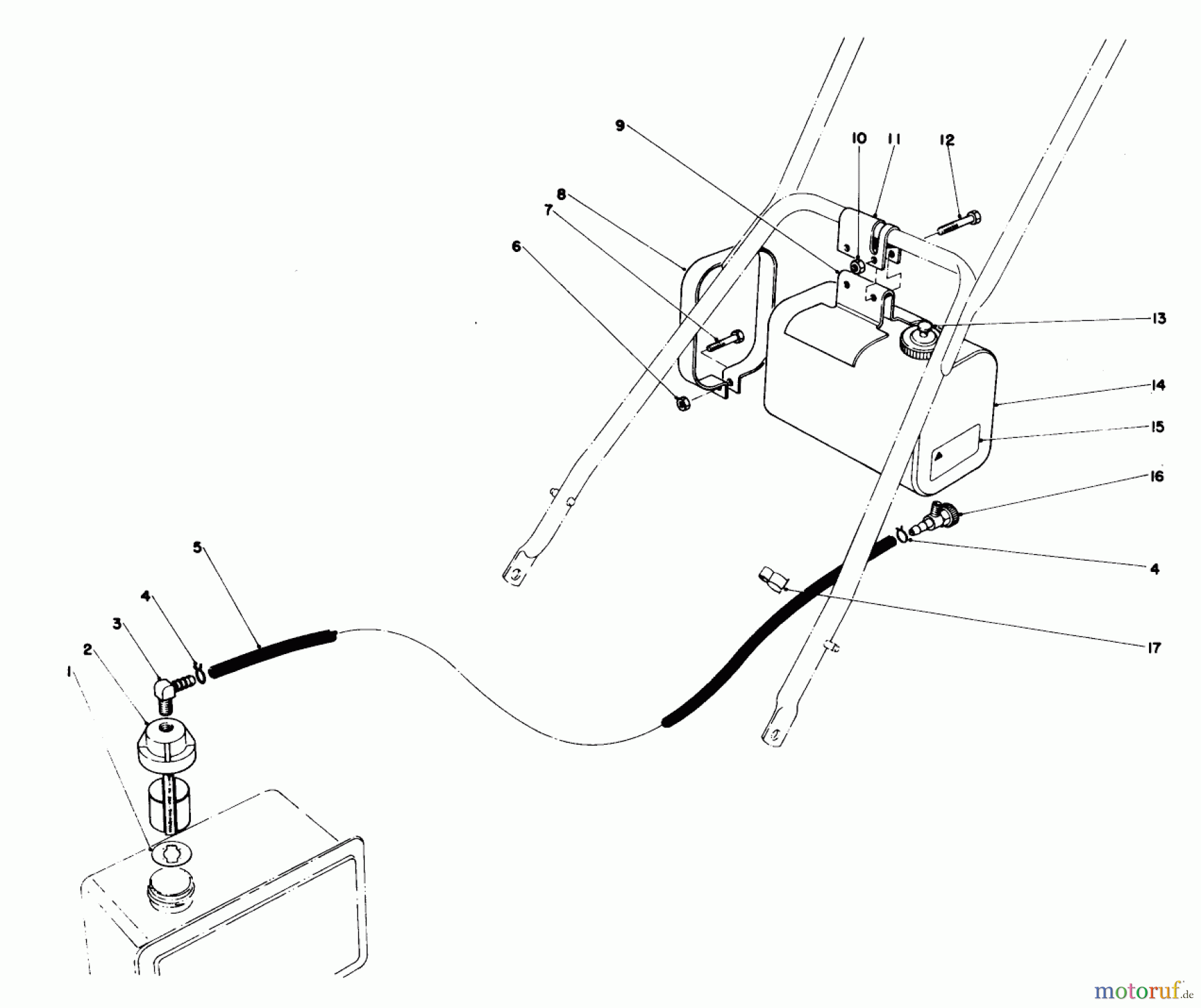  Toro Neu Mowers, Walk-Behind Seite 2 23177 - Toro Lawnmower, 1977 (7000001-7999999) REMOTE FUEL TANK KIT NO. 28-5590
