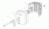 Toro 26624 - Lawnmower, 1990 (0001102-0999999) Spareparts MUFFLER ASSEMBLY (ENGINE MODEL NO. VMK9-3)