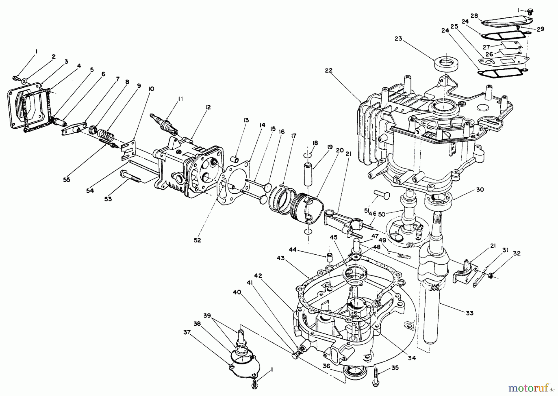  Toro Neu Mowers, Walk-Behind Seite 2 26625B - Toro Lawnmower, 1991 (1000001-1999999) CRANKCASE ASSEMBLY (ENGINE NO. VML0-5)