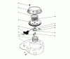 Toro 26682 - Lawnmower, 1990 (0000001-0999999) Spareparts RECOIL ASSEMBLY (ENGINE MODEL NO. 47PK9-2)