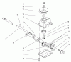 Toro 26683 - Lawnmower, 1990 (0000001-0999999) Spareparts GEAR CASE ASSEMBLY
