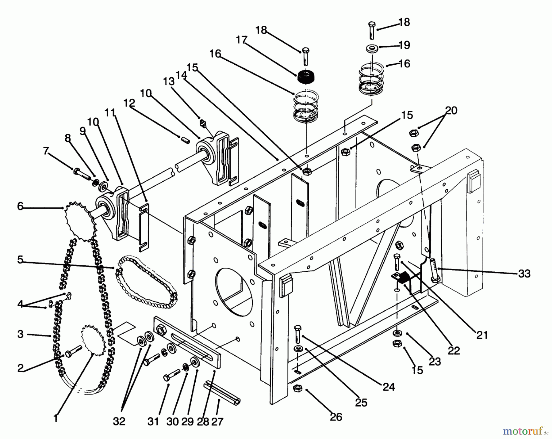 Toro Neu Mowers, Zero-Turn 74140 (724-Z) - Toro 724-Z Tractor, 1994 (49000001-49999999) TRANSMISSION DRIVE FRAME
