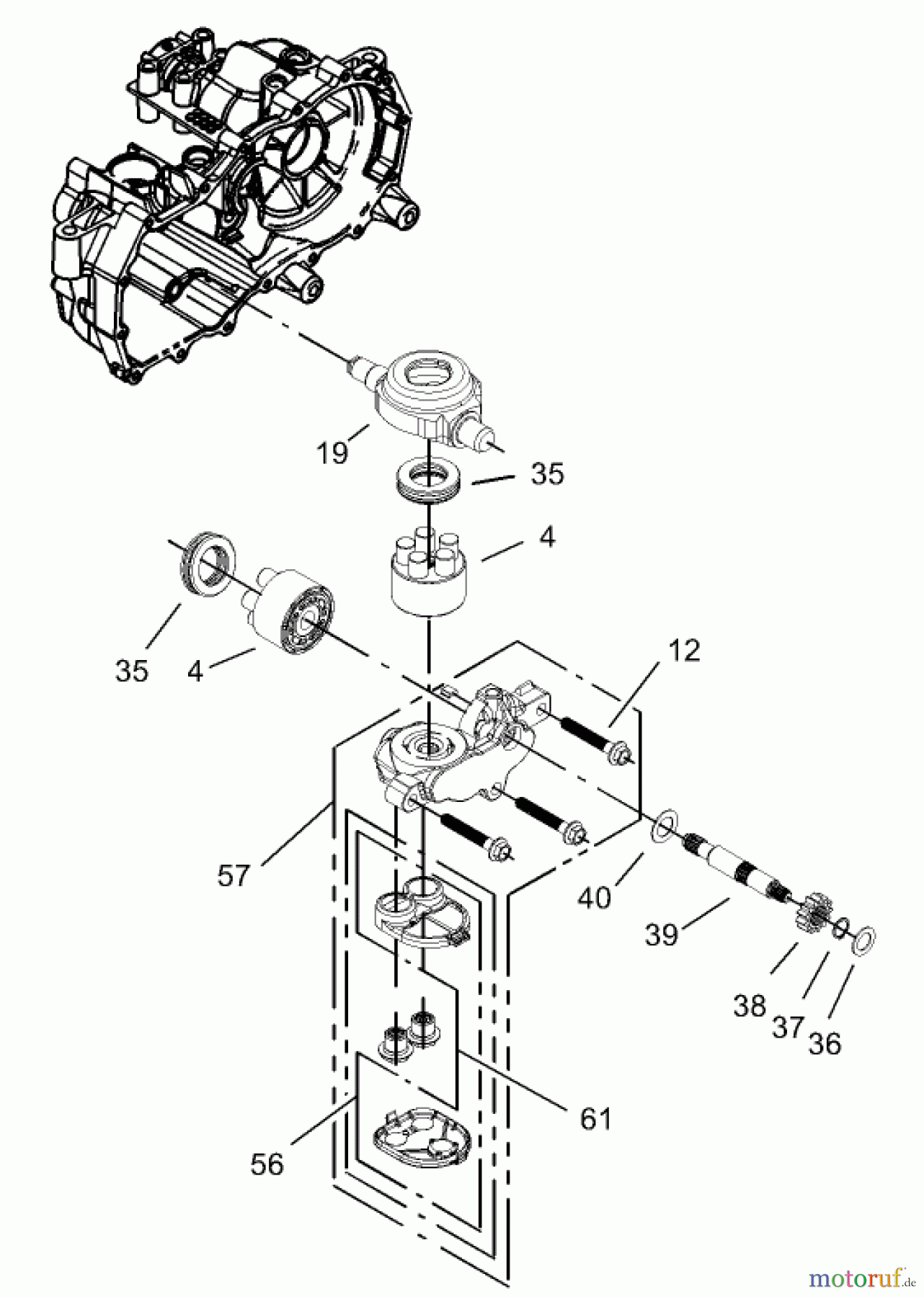  Toro Neu Mowers, Zero-Turn 74350 (17-42Z) - Toro 17-42Z TimeCutter Z Riding Mower, 2003 (230000001-230999999) CYLINDER BLOCK ASSEMBLY LH HYDROSTAT NO. 105-3492
