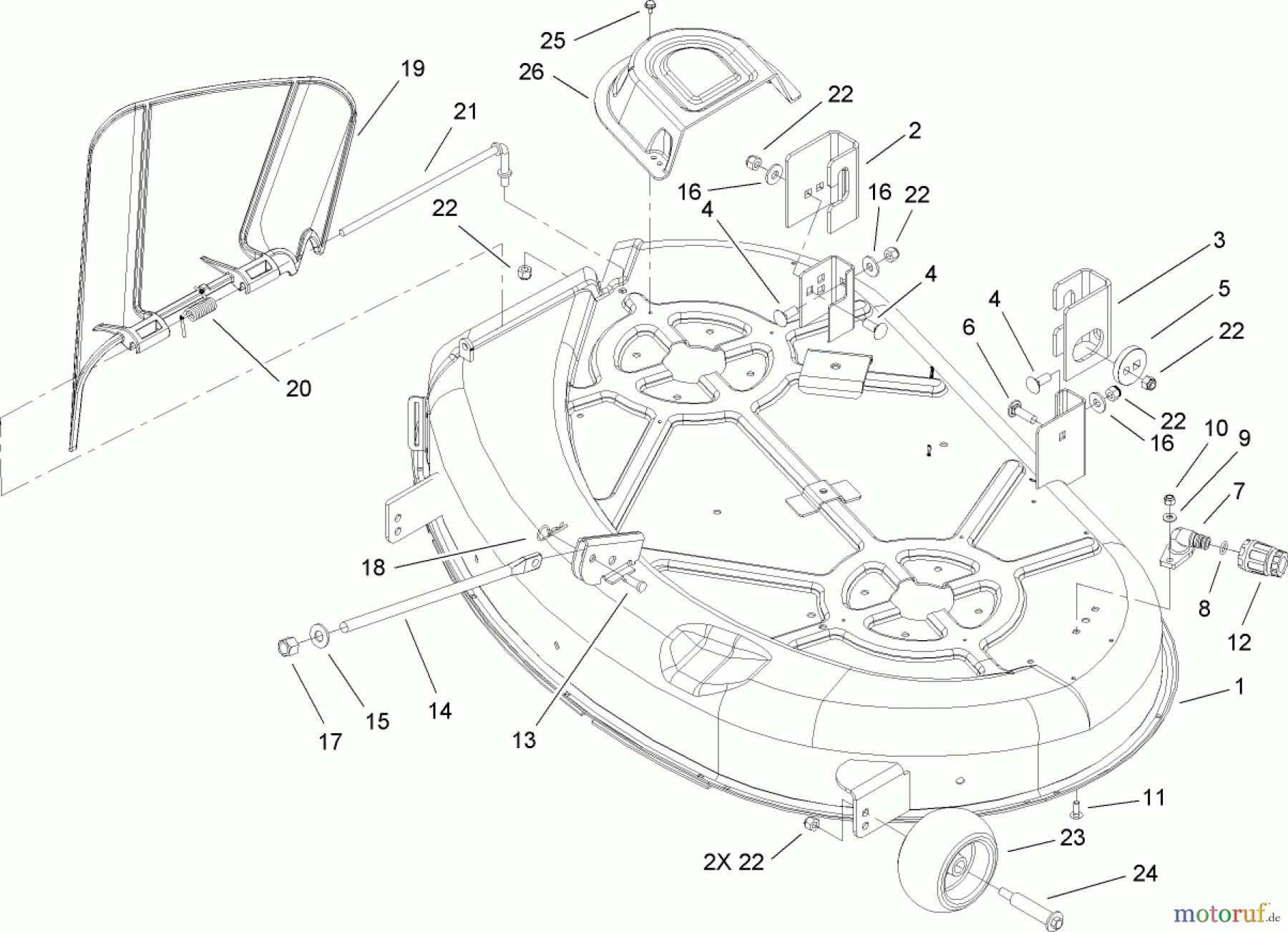  Toro Neu Mowers, Zero-Turn 74360 (Z4200) - Toro TimeCutter Z4200 Riding Mower, 2007 (270000001-270999999) 42 INCH DECK ASSEMBLY