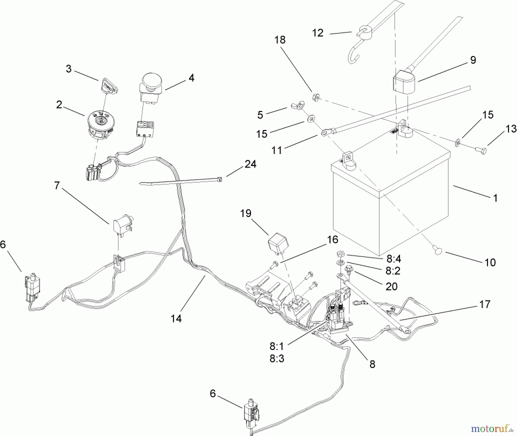  Toro Neu Mowers, Zero-Turn 74360 (Z4200) - Toro TimeCutter Z4200 Riding Mower, 2007 (270000001-270999999) ELECTRICAL ASSEMBLY
