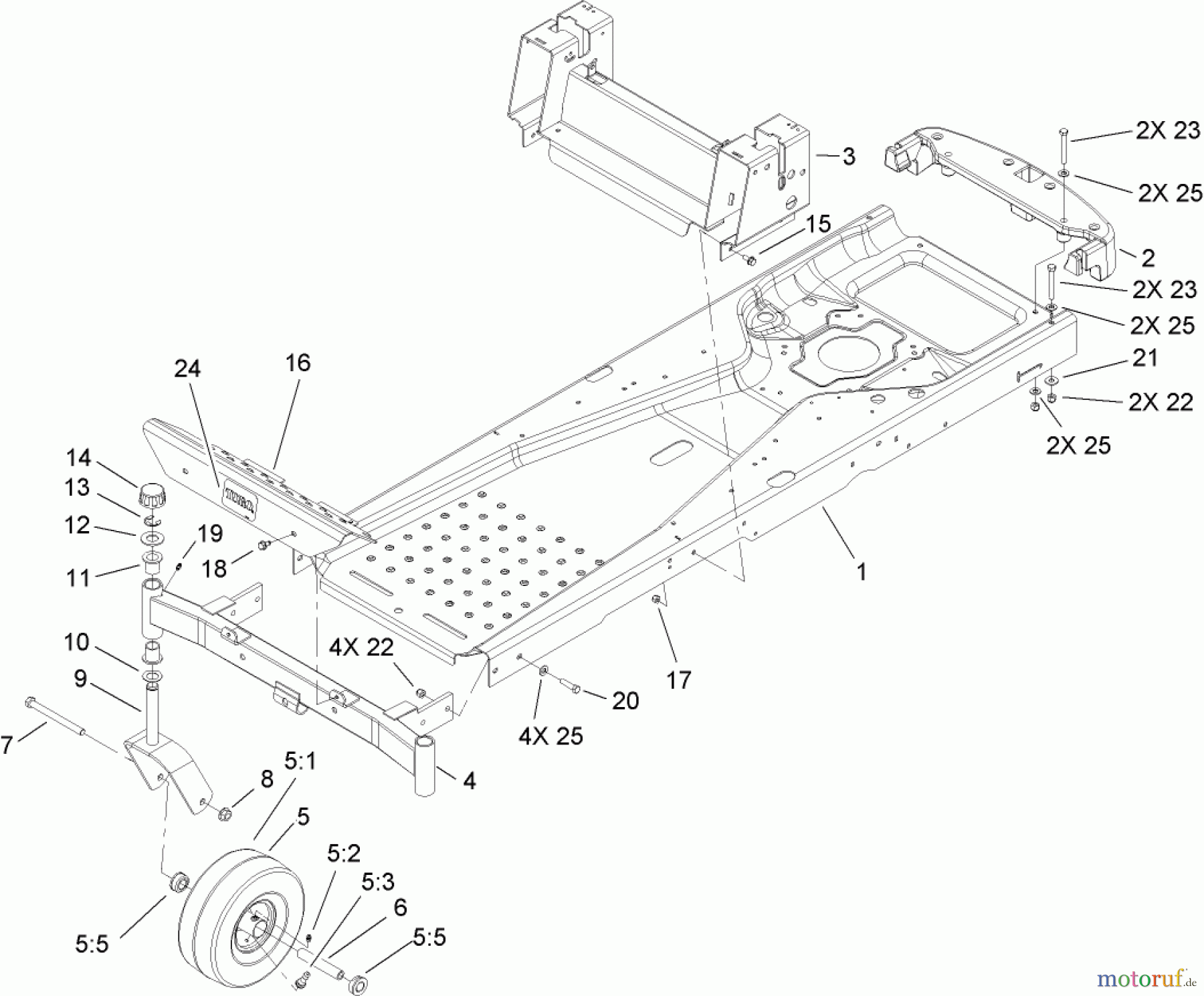  Toro Neu Mowers, Zero-Turn 74360 (Z4200) - Toro TimeCutter Z4200 Riding Mower, 2007 (270000001-270999999) FRAME ASSEMBLY