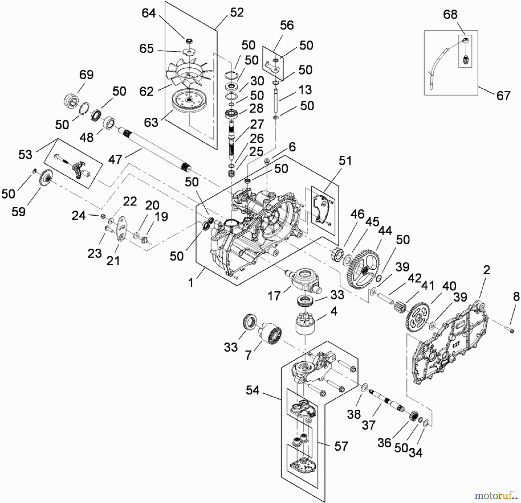  Toro Neu Mowers, Zero-Turn 74360 (Z4200) - Toro TimeCutter Z4200 Riding Mower, 2009 (290000001-290001198) RH HYDRO ASSEMBLY NO. 110-6771