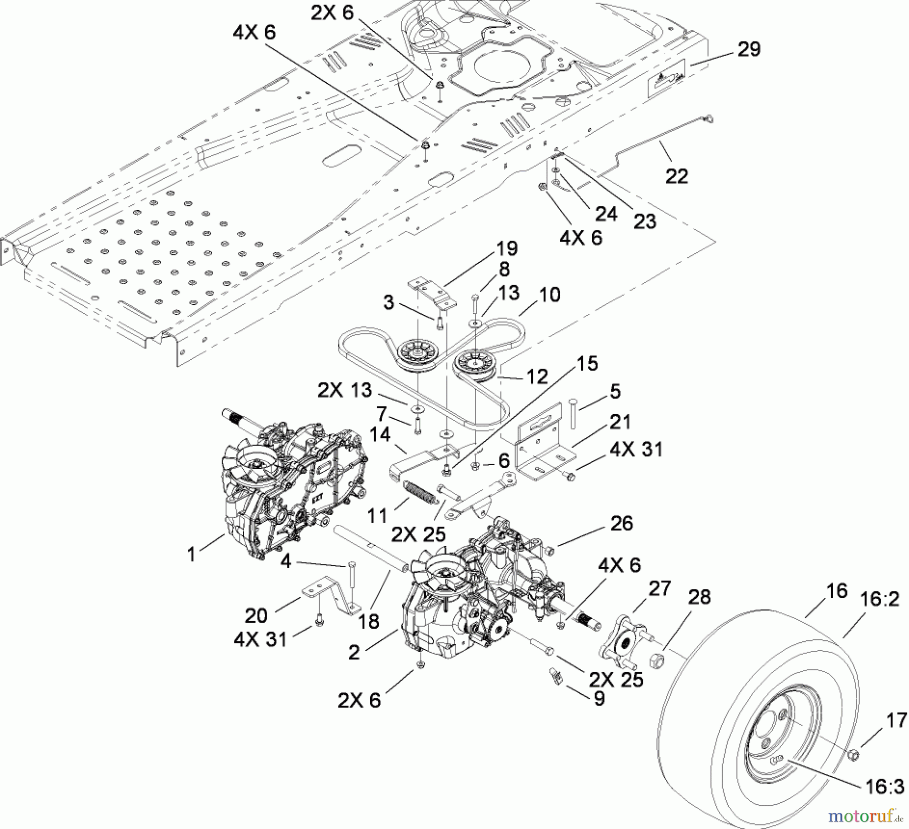  Toro Neu Mowers, Zero-Turn 74363 (Z4200) - Toro TimeCutter Z4220 Riding Mower, 2009 (290000001-290000504) HYDRO DRIVE ASSEMBLY