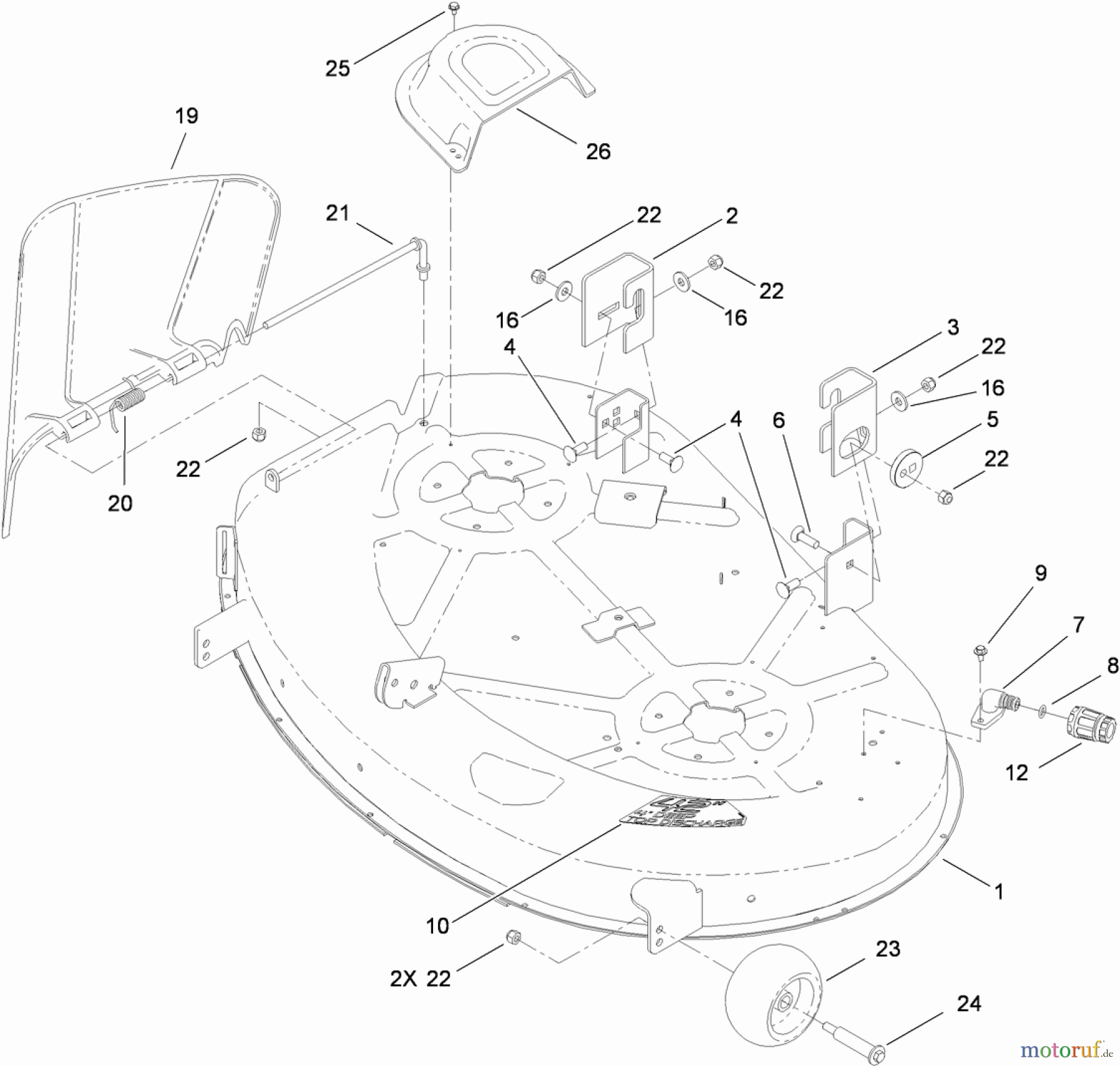  Toro Neu Mowers, Zero-Turn 74366 (Z4235) - Toro TimeCutter Z4235 Riding Mower, 2010 (310000001-310999999) 42 INCH DECK ASSEMBLY