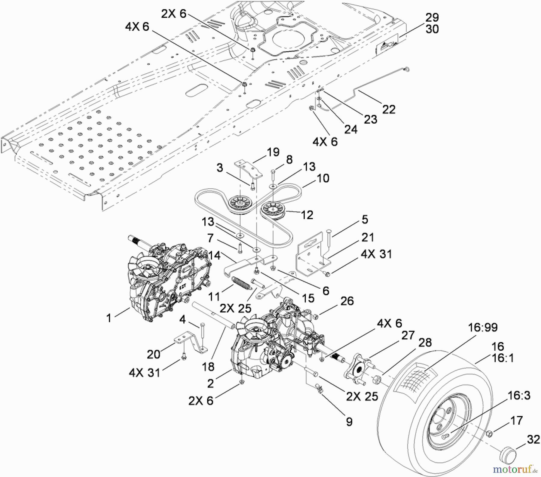  Toro Neu Mowers, Zero-Turn 74373 (Z5030) - Toro TimeCutter Z5030 Riding Mower, 2009 (290004013-290999999) HYDRO DRIVE ASSEMBLY