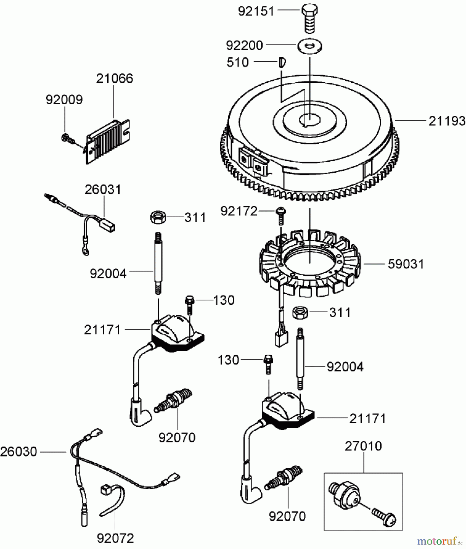  Toro Neu Mowers, Zero-Turn 74374 (Z5040) - Toro TimeCutter Z5040 Riding Mower, 2007 (270000001-270999999) ELECTRIC EQUIPMENT ASSEMBLY KAWASAKI FH641V-AS31