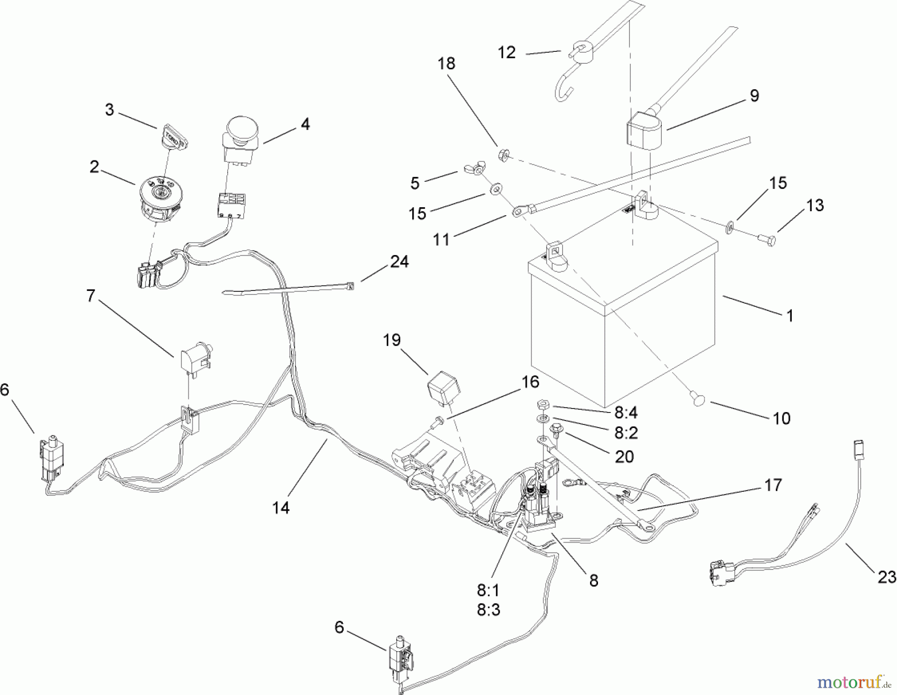  Toro Neu Mowers, Zero-Turn 74374 (Z5040) - Toro TimeCutter Z5040 Riding Mower, 2007 (270000001-270999999) ELECTRICAL ASSEMBLY