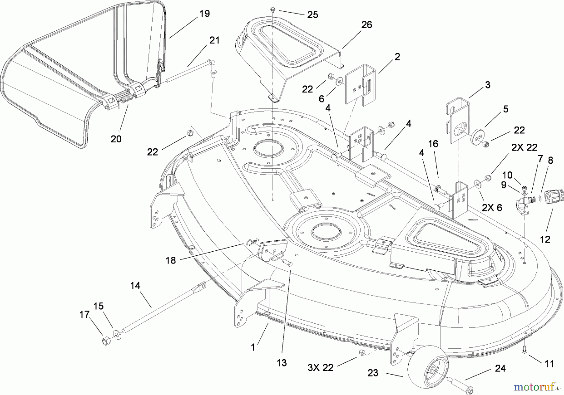  Toro Neu Mowers, Zero-Turn 74374 (Z5040) - Toro TimeCutter Z5040 Riding Mower, 2008 (280000001-280999999) 50 INCH DECK AND SIDE DISCHARGE ASSEMBLY
