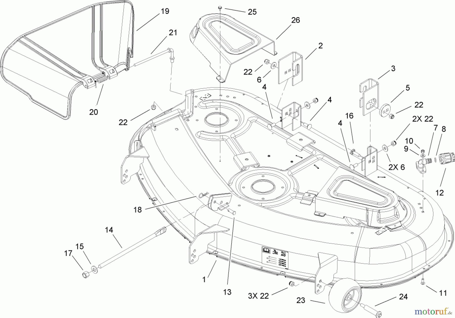  Toro Neu Mowers, Zero-Turn 74375 (Z5060) - Toro TimeCutter Z5060 Riding Mower, 2008 (280000001-280999999) 50 INCH DECK AND SIDE DISCHARGE ASSEMBLY