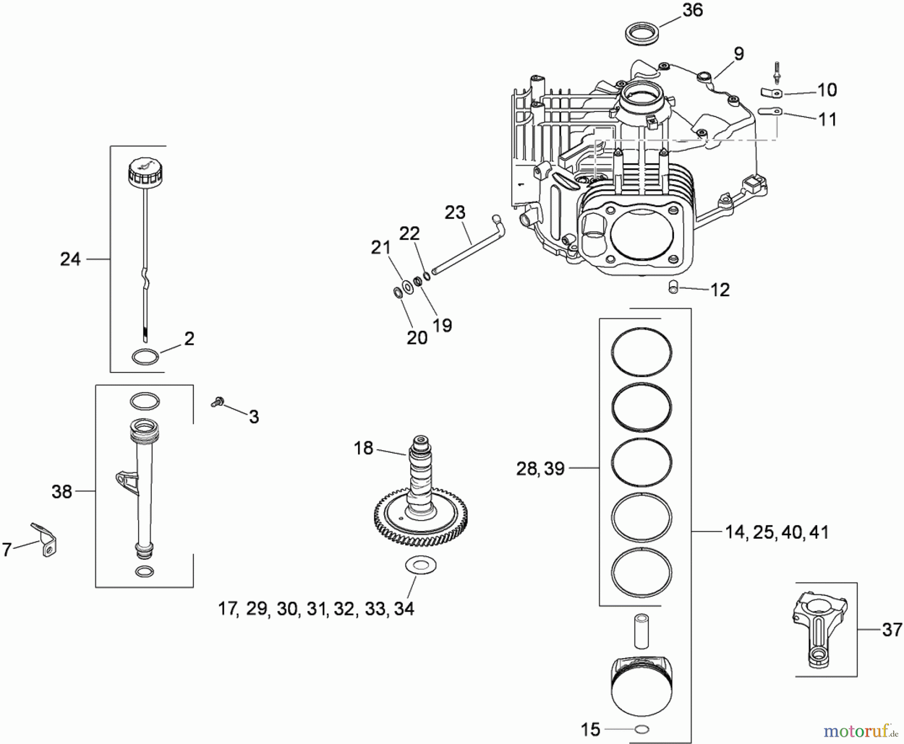  Toro Neu Mowers, Zero-Turn 74381 (Z4202) - Toro TimeCutter Z4202 Riding Mower, 2009 (290000001-290000210) CRANKCASE ASSEMBLY KOHLER SV710-0031