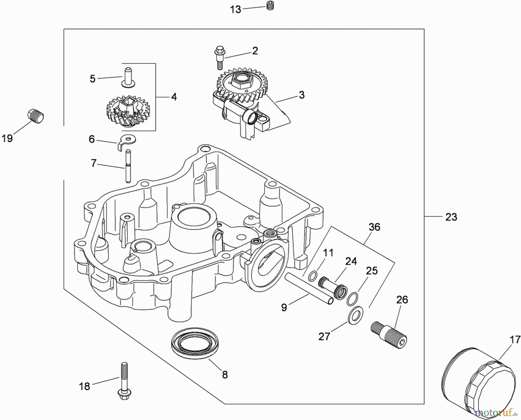 Toro Neu Mowers, Zero-Turn 74381 (Z4202) - Toro TimeCutter Z4202 Riding Mower, 2009 (290000001-290000210) OIL PAN AND LUBRICATION ASSEMBLY KOHLER SV710-0031