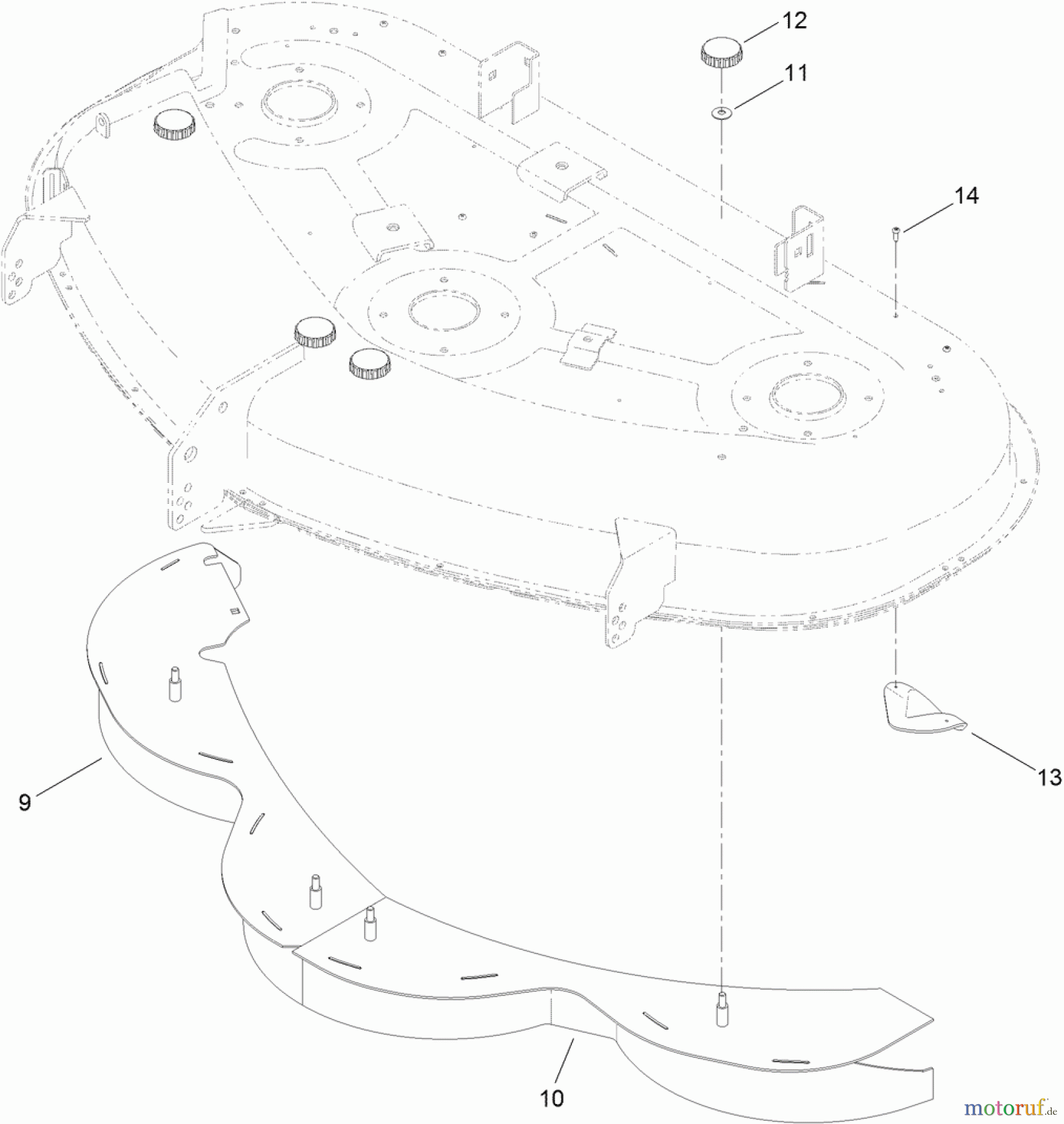  Toro Neu Mowers, Zero-Turn 74387 (ZS 5000) - Toro TimeCutter ZS 5000 Riding Mower, 2012 (SN 312000001-312999999) 50 INCH DECK BAFFLE ASSEMBLY