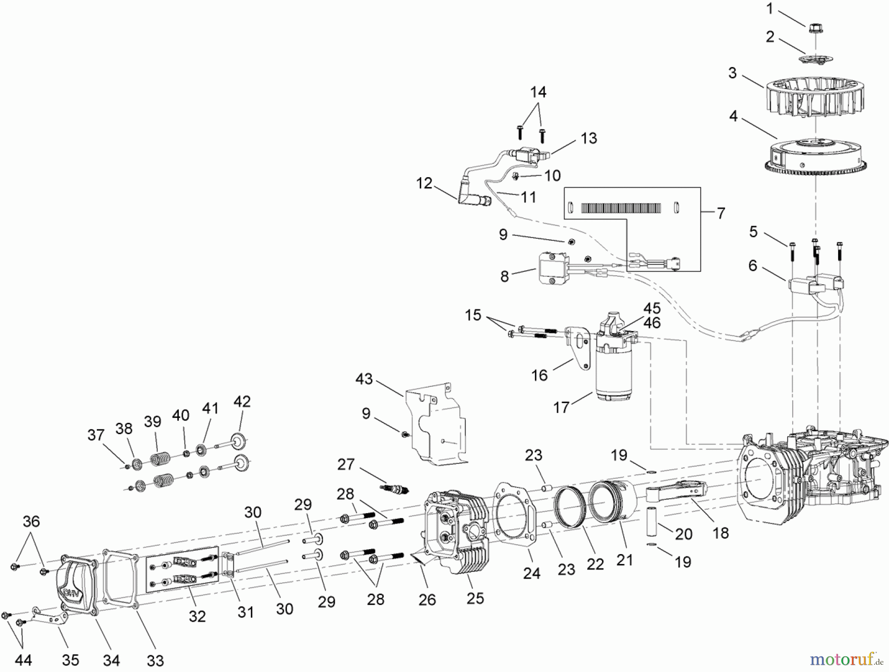  Toro Neu Mowers, Zero-Turn 74388 (ZS 3200S) - Toro TimeCutter ZS 3200S Riding Mower, 2012 (SN 312000001-312999999) ENGINE ASSEMBLY NO. 120-4380 (2)