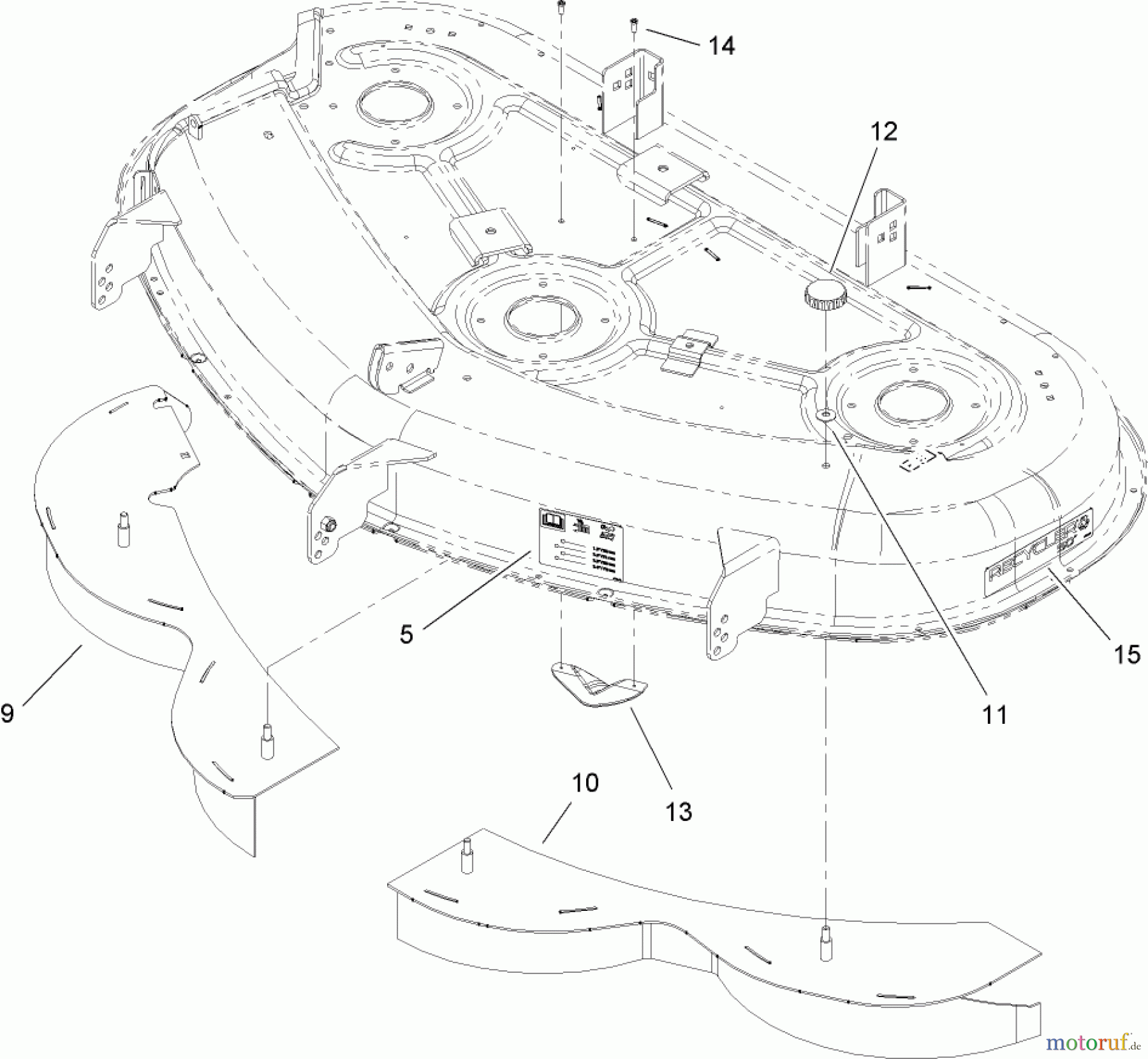  Toro Neu Mowers, Zero-Turn 74399 (Z5020) - Toro TimeCutter Z5020 Riding Mower, 2009 (290000440-290999999) 50 INCH DECK RECYCLER ASSEMBLY