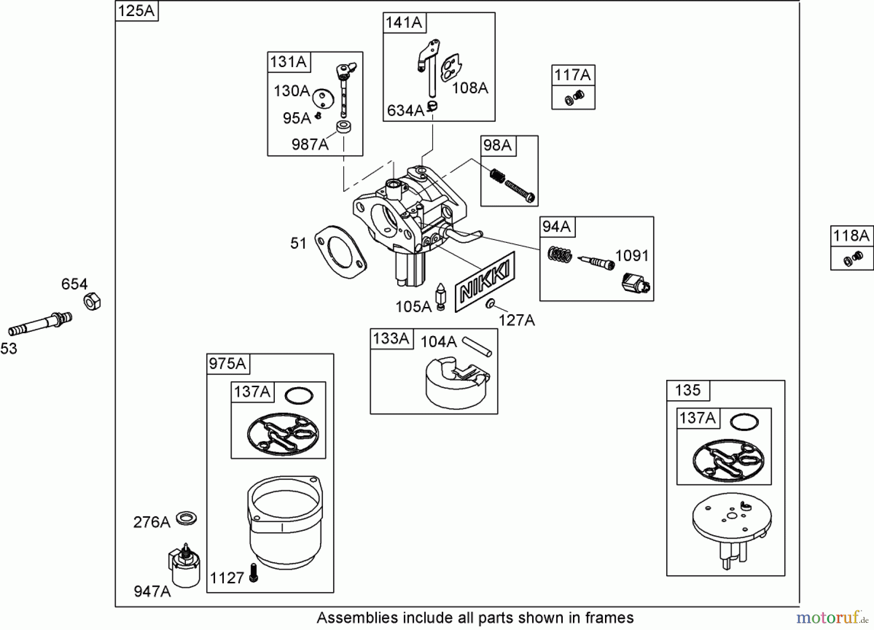  Toro Neu Mowers, Zero-Turn 74433 (ZD420) - Toro TimeCutter ZD420 Riding Mower, 2006 (260000001-260999999) CARBURETOR ASSEMBLY (NIKKI) BRIGGS AND STRATTON 31P777-0125-E1