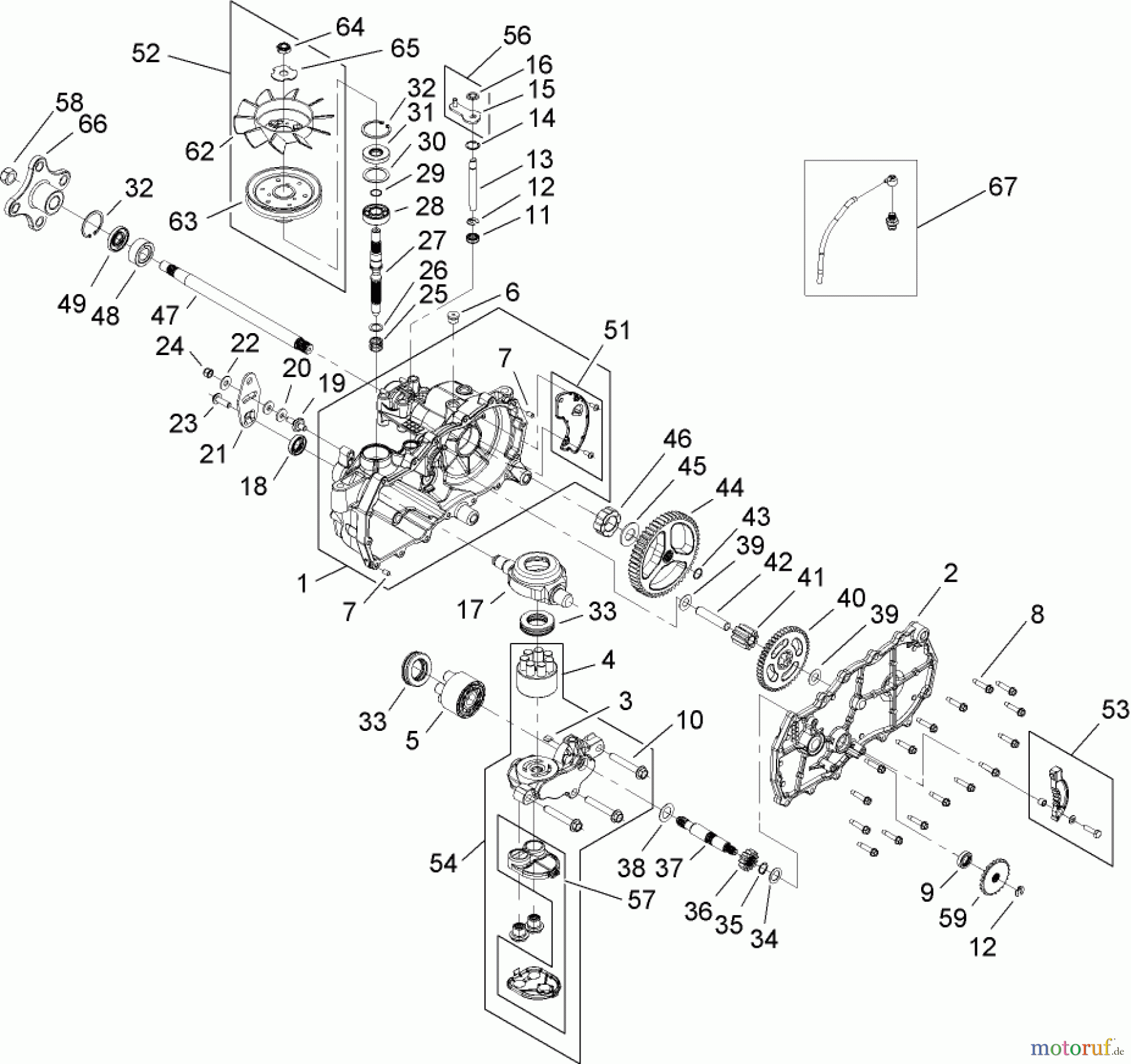 Toro Neu Mowers, Zero-Turn 74434 (ZD530) - Toro TimeCutter ZD530 Riding Mower, 2007 (270000001-270999999) LH HYDRO TRANSAXLE ASSEMBLY NO. 112-4760