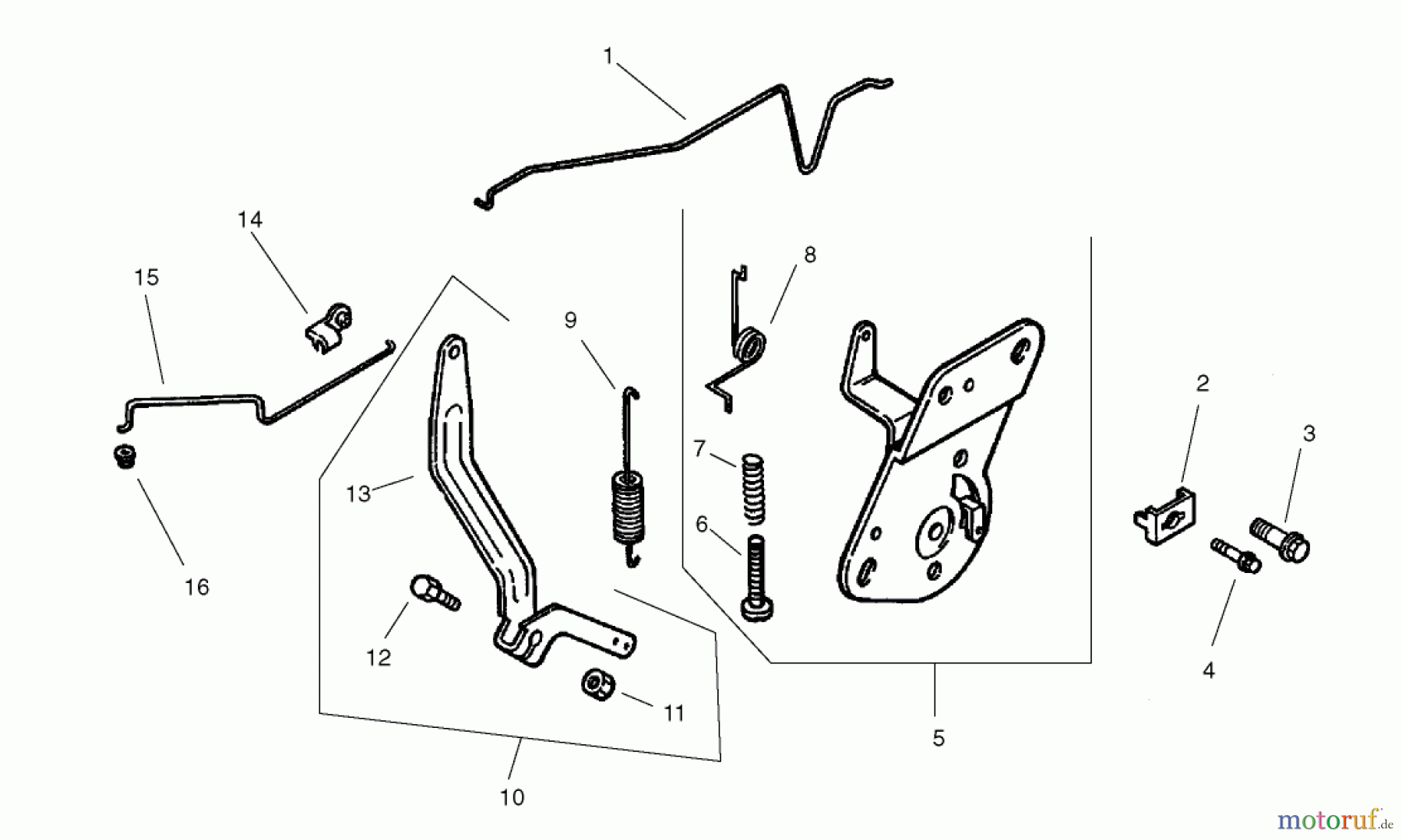  Toro Neu Mowers, Zero-Turn 74601 (Z17-44) - Toro Z17-44 TimeCutter Z Riding Mower, 2002 (220000001-220000912) ENGINE CONTROL ASSEMBLY KOHLER CV 490-27503