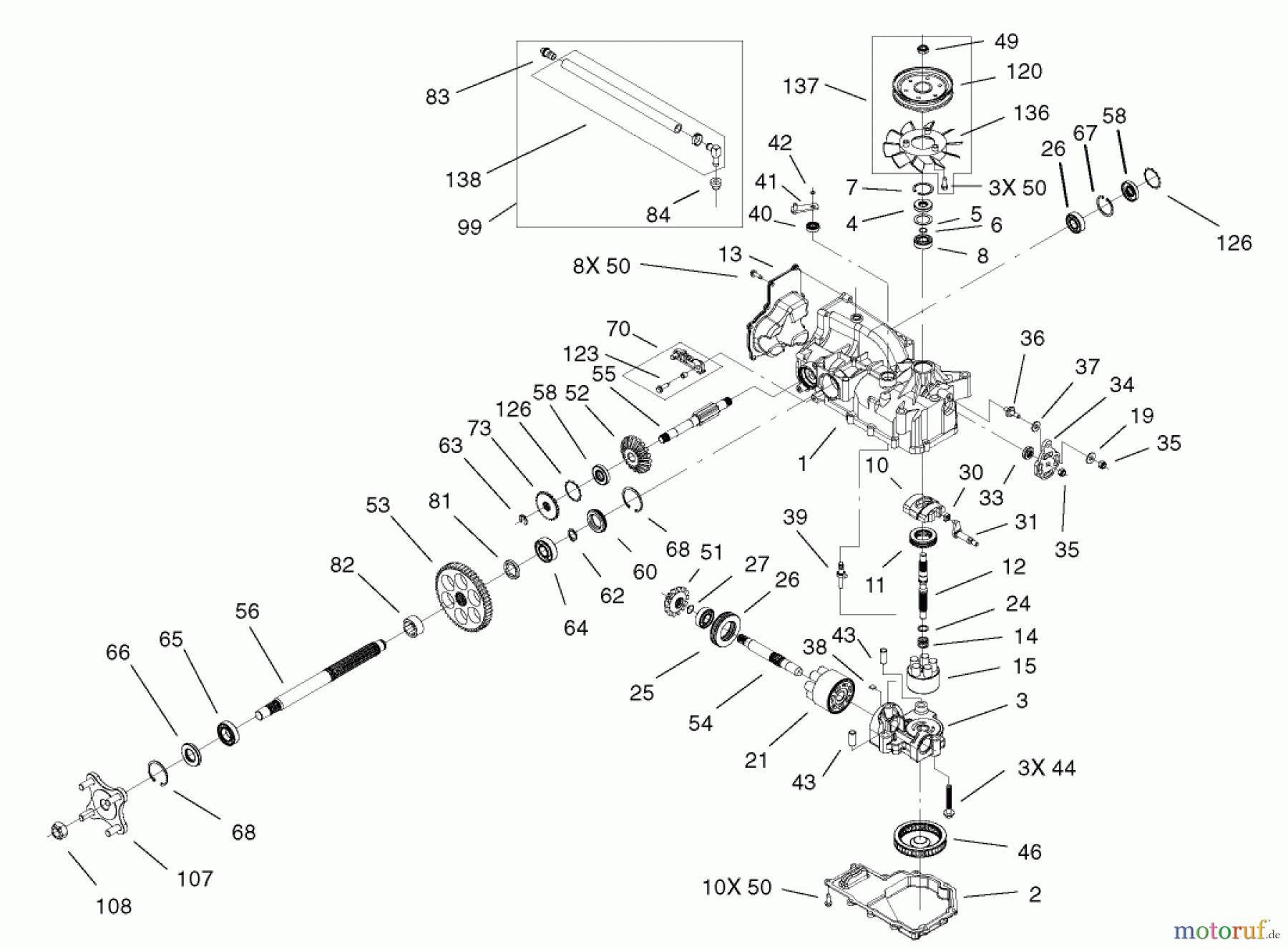 Toro Neu Mowers, Zero-Turn 74601 (Z17-44) - Toro Z17-44 TimeCutter Z Riding Mower, 2002 (220000913-220999999) RH HYDRO TRANSAXLE ASSEMBLY NO. 100-7360