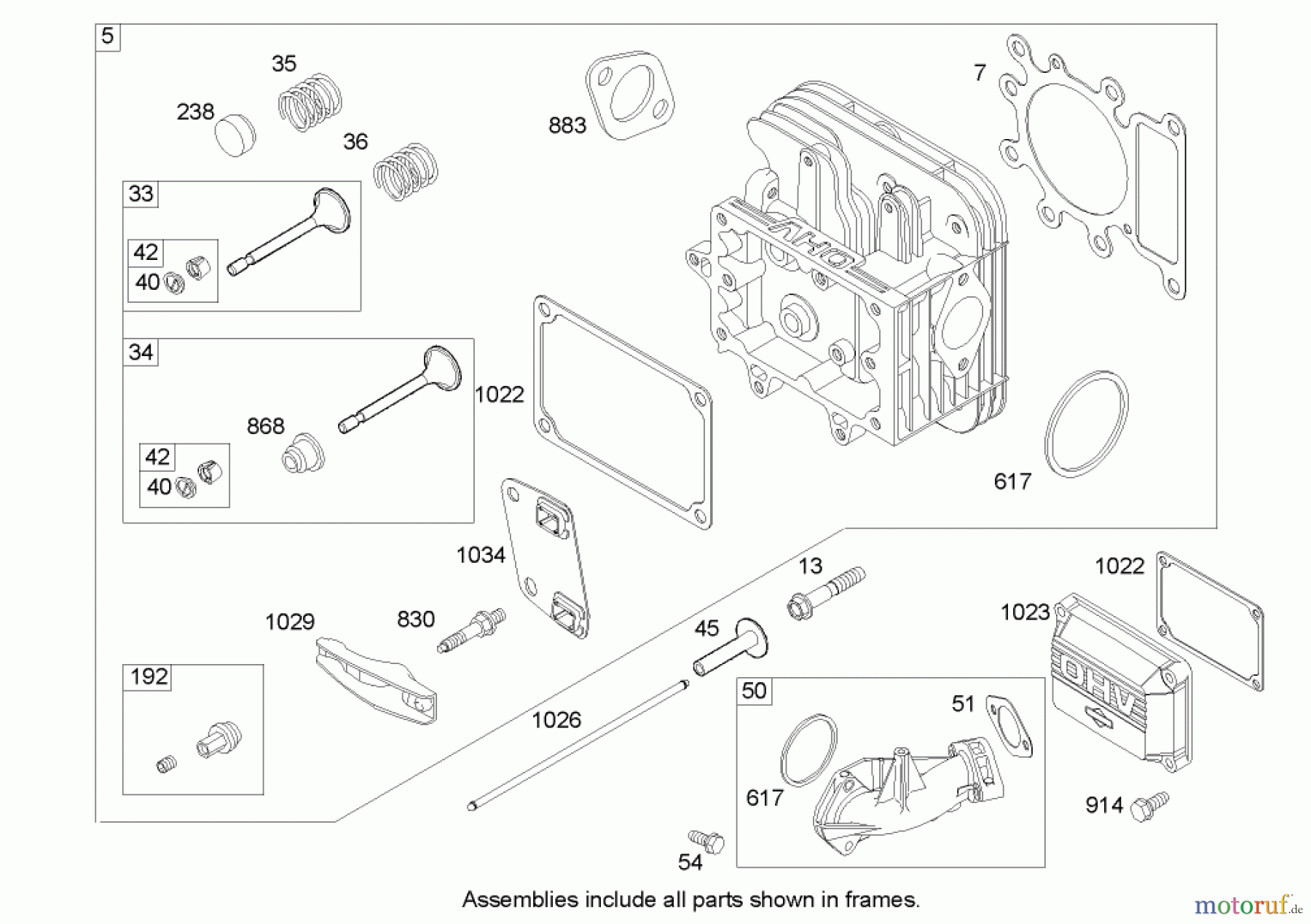Toro Neu Mowers, Zero-Turn 74602 (18-44ZX) - Toro 18-44ZX TimeCutter ZX Riding Mower, 2004 (240000001-240999999) CYLINDER HEAD ASSEMBLY BRIGGS AND STRATTON 31M777-0167-E1