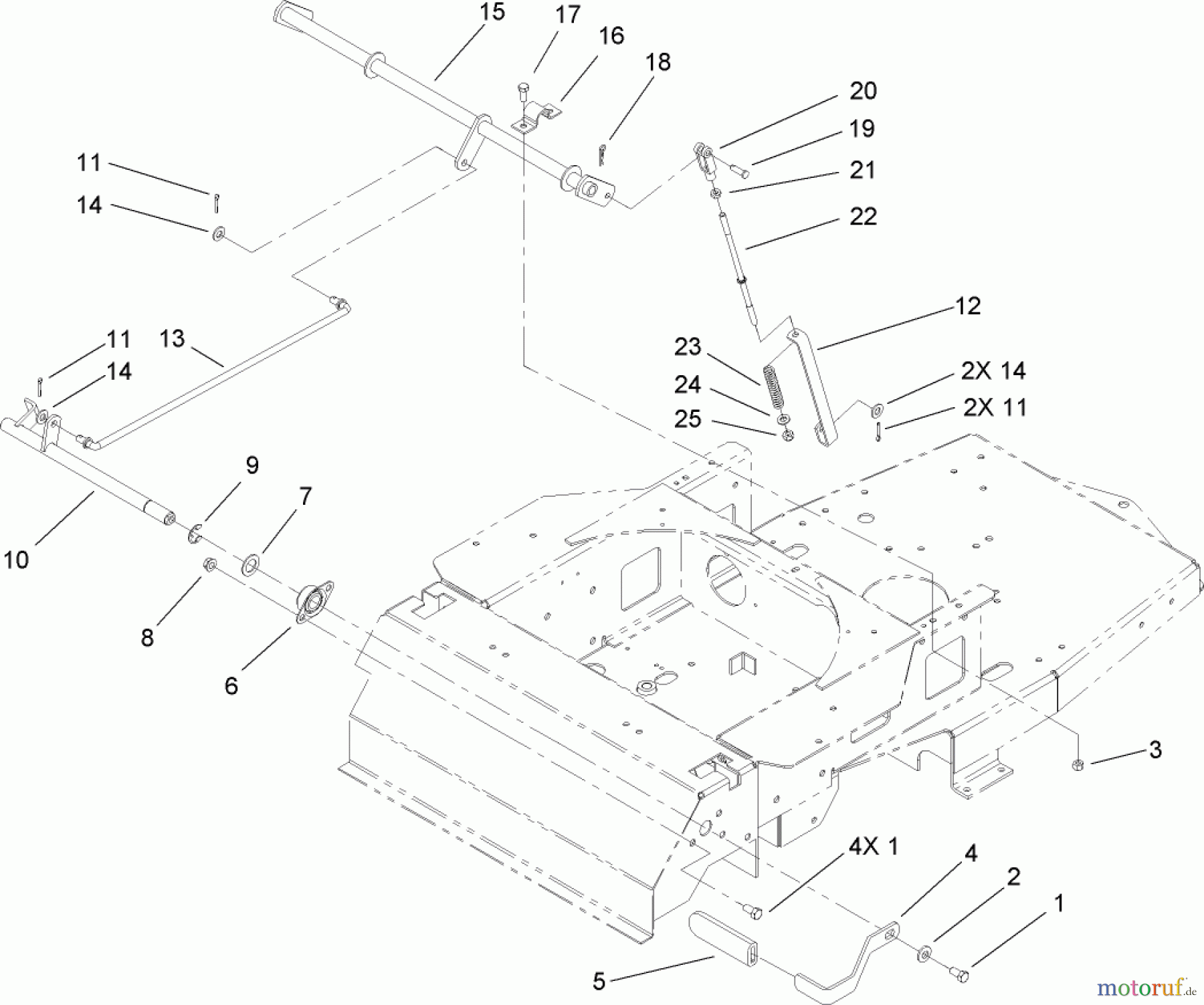 Toro Neu Mowers, Zero-Turn 74603 (ZX440) - Toro TimeCutter ZX440 Riding Mower, 2006 (260000001-260999999) PARKING BRAKE ASSEMBLY