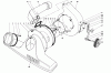 Toro 62900 - 5 hp Lawn Vacuum, 1973 (3000001-3999999) Spareparts BLOWER HOUSING AND FAN ASSEMBLY