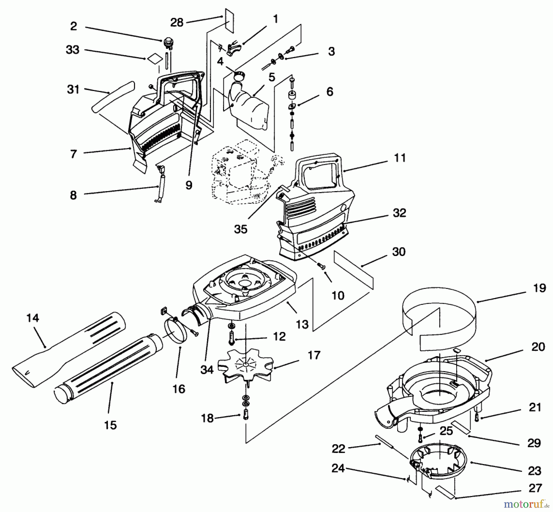  Toro Neu Blowers/Vacuums/Chippers/Shredders 62901 - Toro Gas Blower Vacuum, 1996 (690000001-699999999) BLOWER ASSEMBLY
