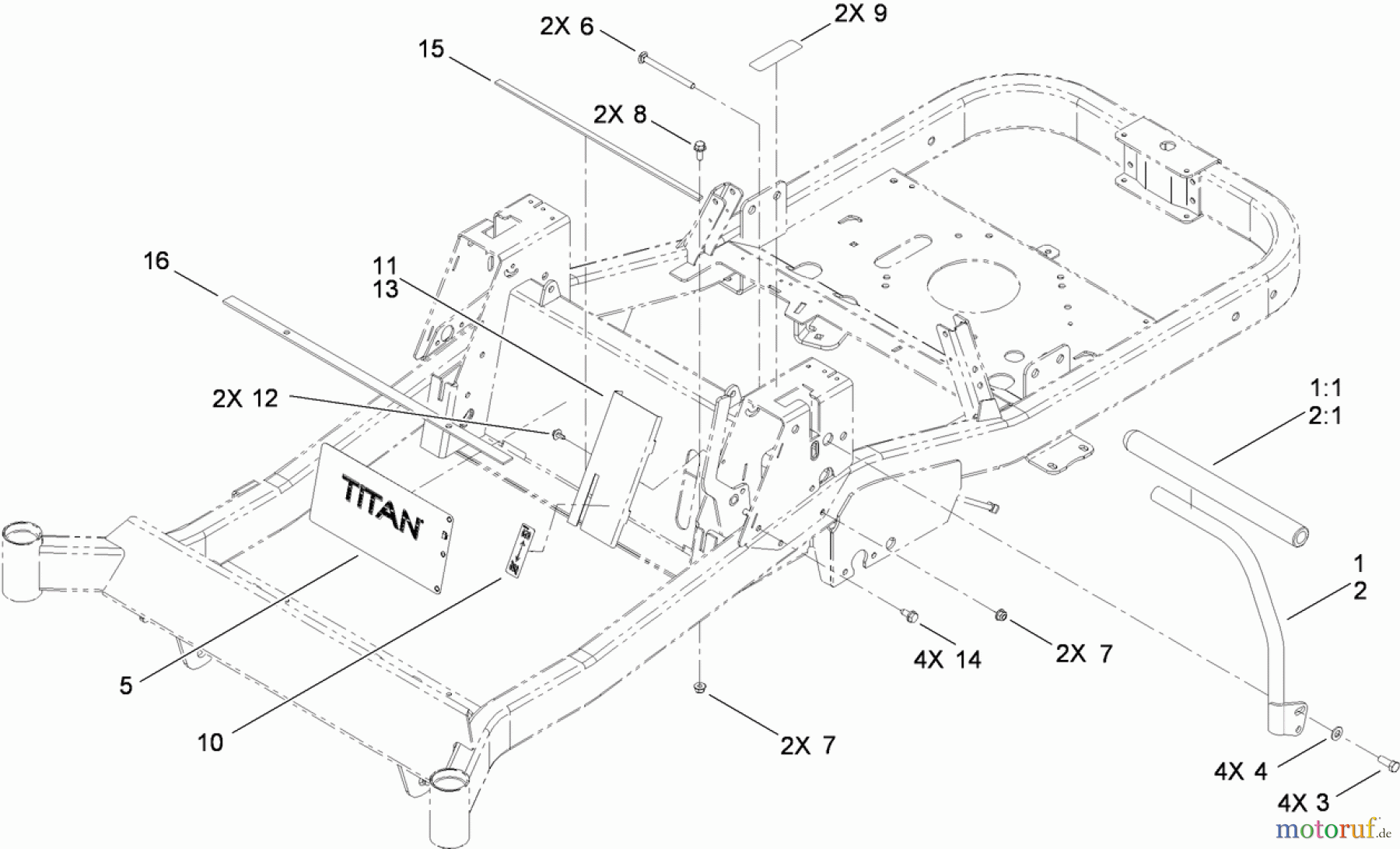 Toro Neu Mowers, Zero-Turn 74832 (ZX5450) - Toro TITAN ZX5450 Zero-Turn-Radius Riding Mower, 2010 (310000001-310999999) HANDLE CONTROL ASSEMBLY