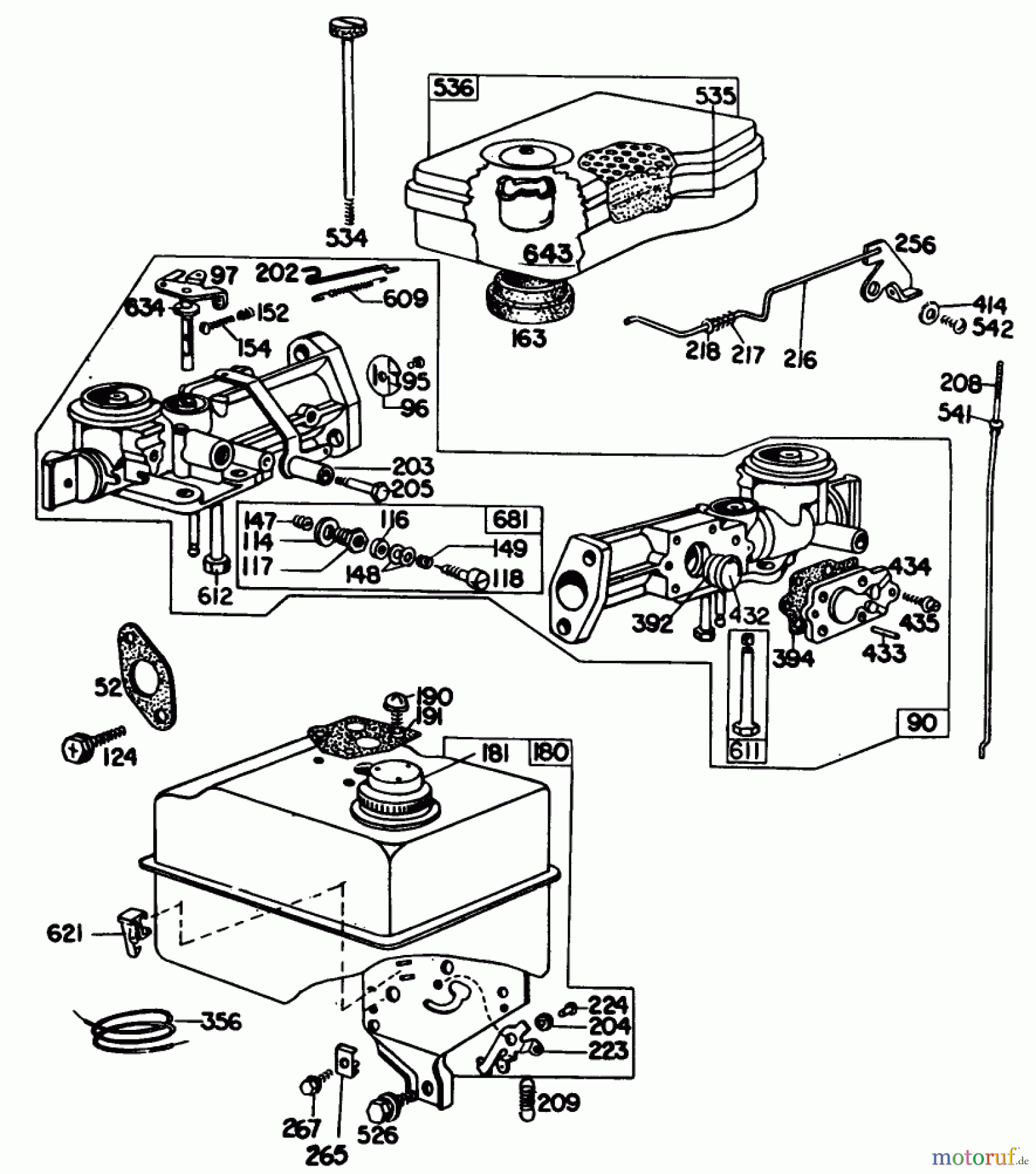  Toro Neu Blowers/Vacuums/Chippers/Shredders 62912 - Toro 5 hp Lawn Vacuum, 1980 (0000001-0999999) CARBURETOR ASSEMBLY