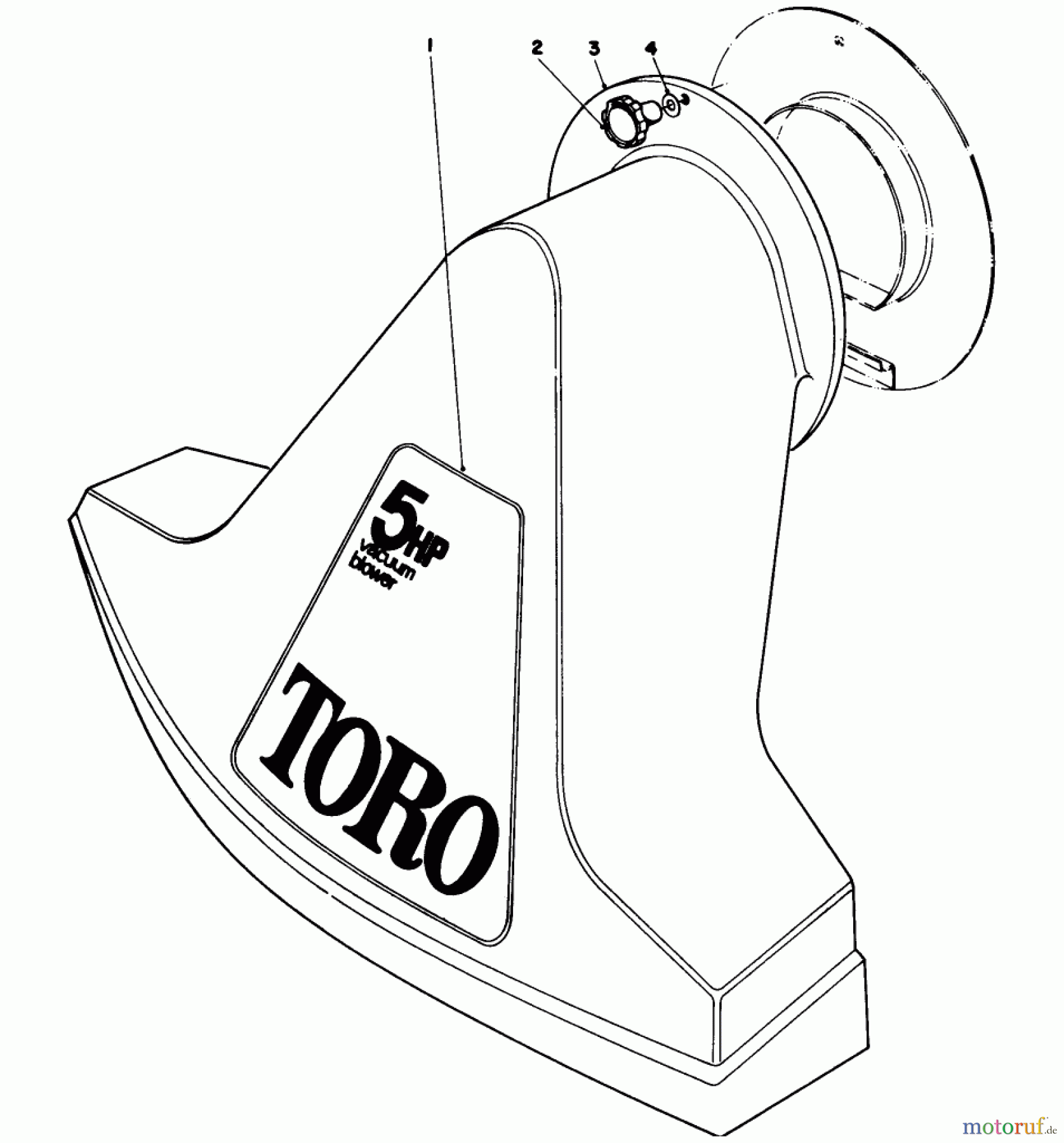  Toro Neu Blowers/Vacuums/Chippers/Shredders 62912 - Toro 5 hp Lawn Vacuum, 1980 (0000001-0999999) SNOUT ASSEMBLY (MODELS 62912 & 62923)