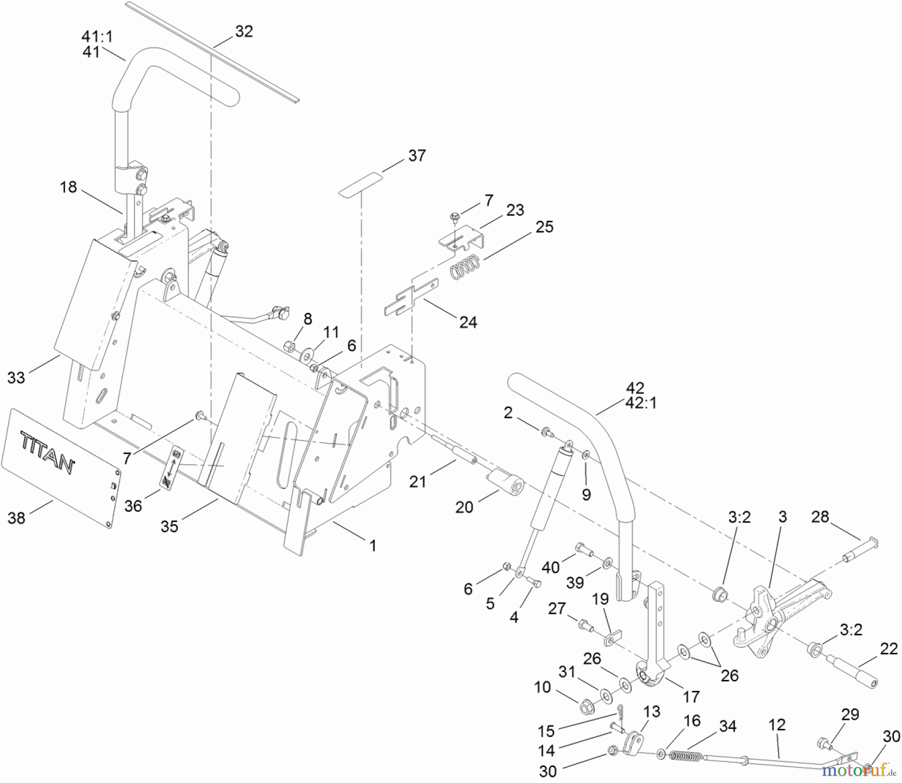  Toro Neu Mowers, Zero-Turn 74872 (MX5480) - Toro TITAN MX5480 Zero-Turn-Radius Riding Mower, 2011 (311000001-311999999) MOTION CONTROL ASSEMBLY