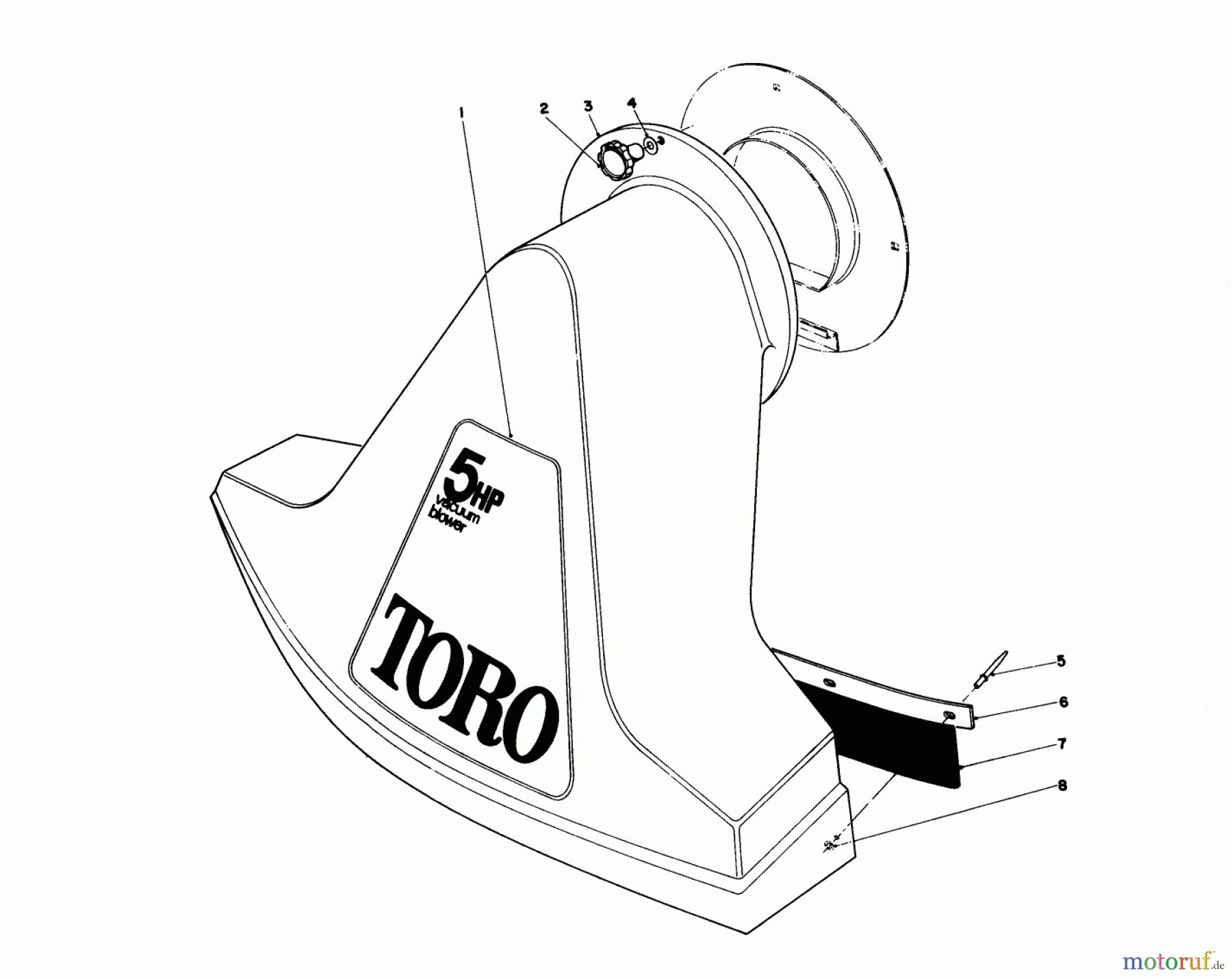  Toro Neu Blowers/Vacuums/Chippers/Shredders 62912 - Toro 5 hp Lawn Vacuum, 1982 (2000001-2999999) SNOUT ASSEMBLY (MODELS 62912 & 62923)