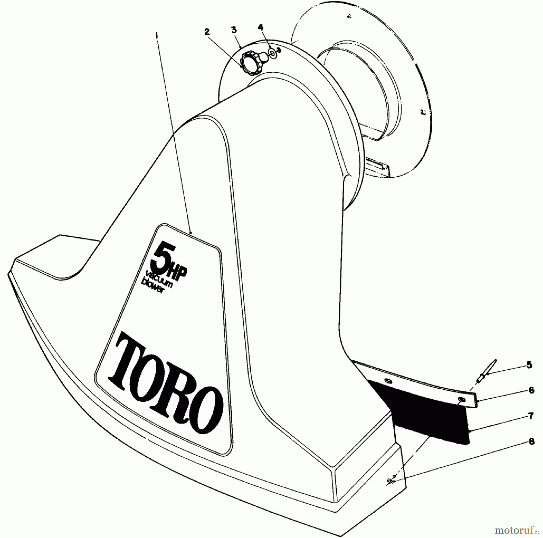  Toro Neu Blowers/Vacuums/Chippers/Shredders 62912 - Toro 5 hp Lawn Vacuum, 1984 (4000001-4999999) SNOUT ASSEMBLY (MODELS 62912 & 62923)