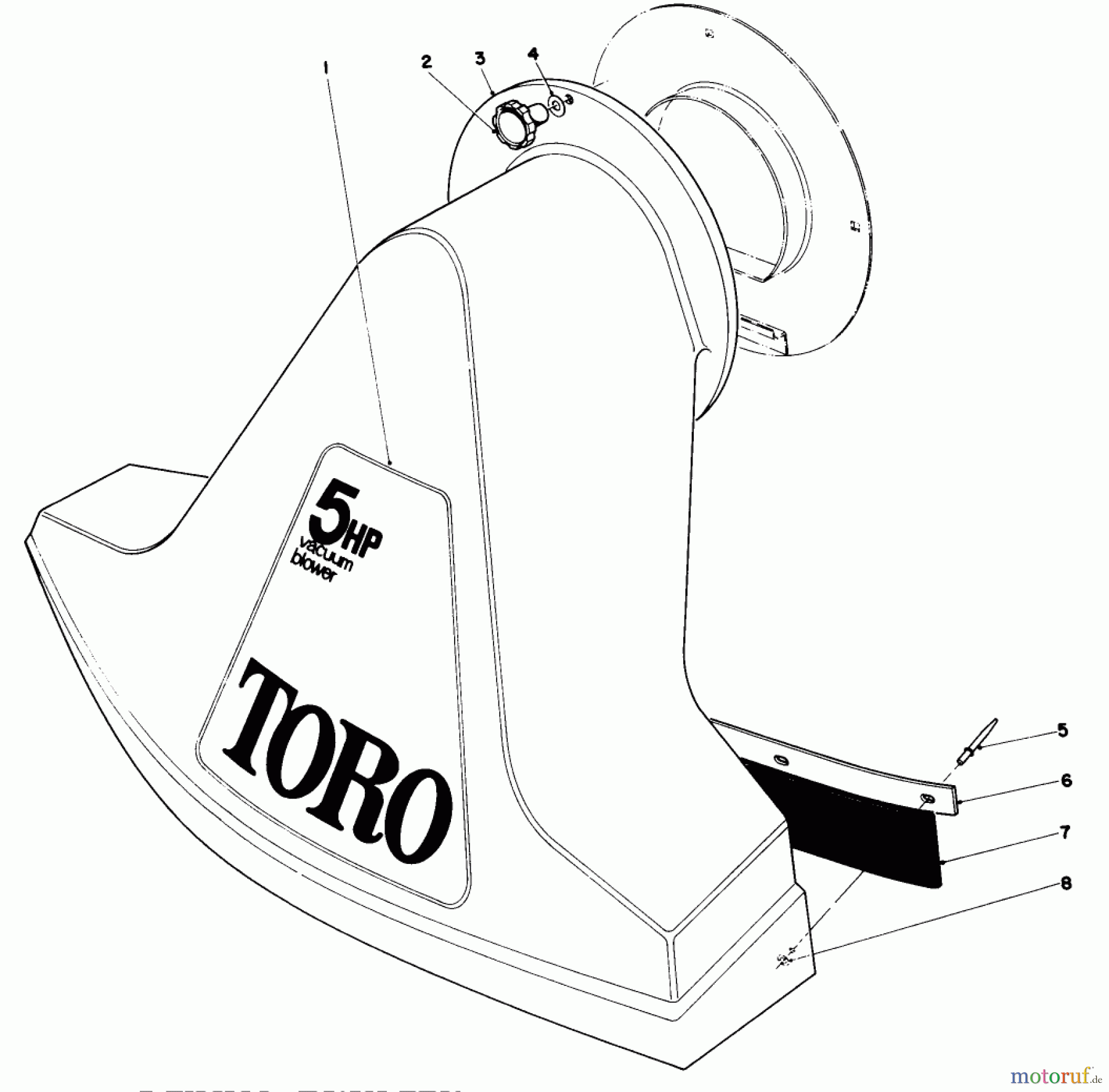  Toro Neu Blowers/Vacuums/Chippers/Shredders 62923 - Toro 5 hp Lawn Vacuum, 1989 (9000001-9999999) SNOUT ASSEMBLY (MODELS 62912 & 62923)