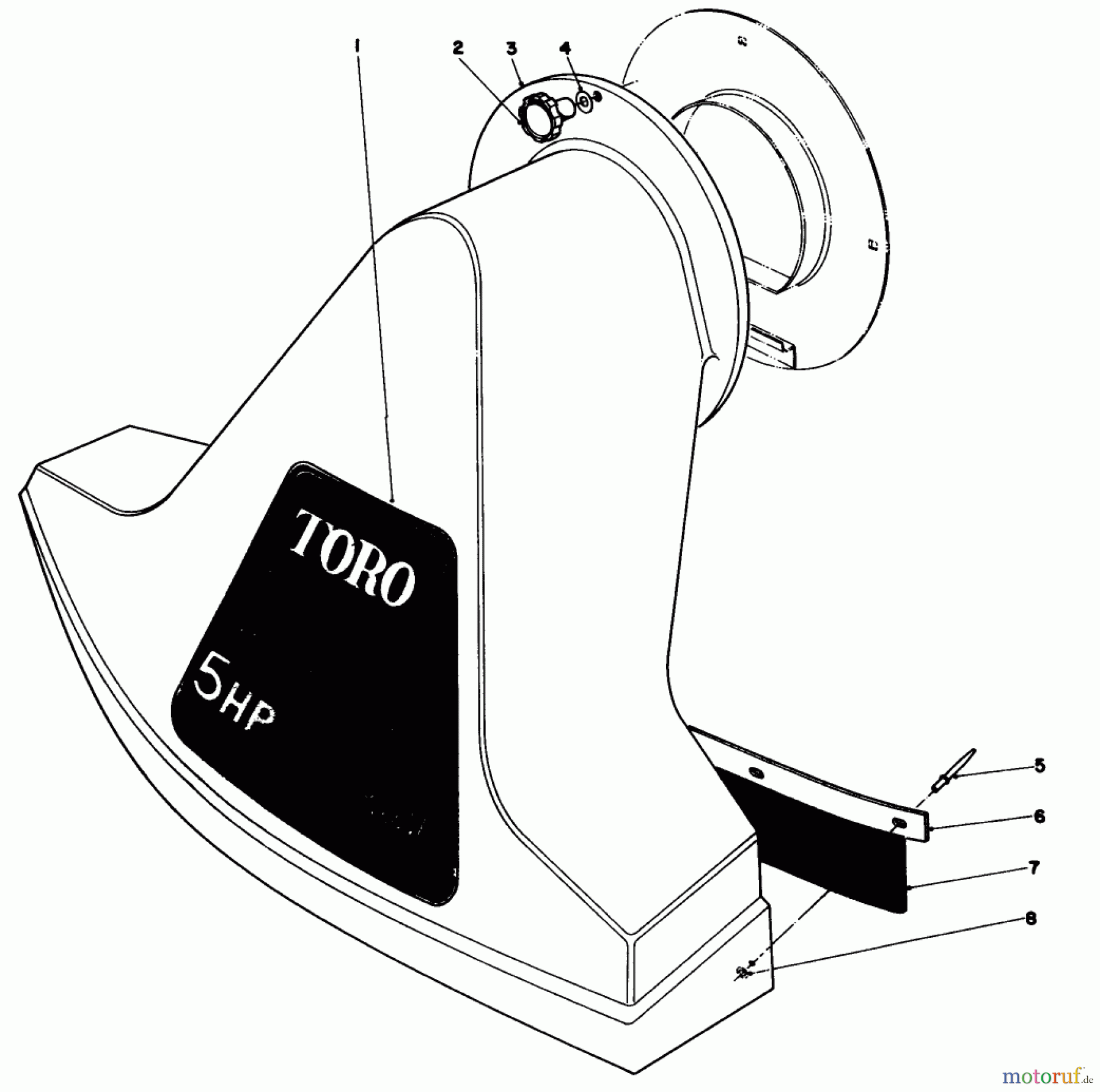  Toro Neu Blowers/Vacuums/Chippers/Shredders 62923 - Toro 5 hp Lawn Vacuum, 1990 (0000001-0999999) SNOUT ASSEMBLY