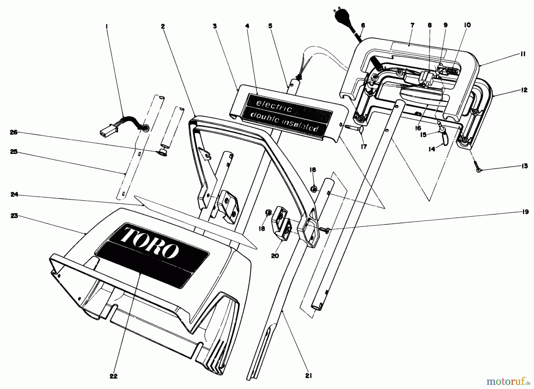  Toro Neu Snow Blowers/Snow Throwers Seite 1 38000 (S-120) - Toro S-120 Snowthrower, 1981 (1000001-1006870) HANDLE ASSEMBLY