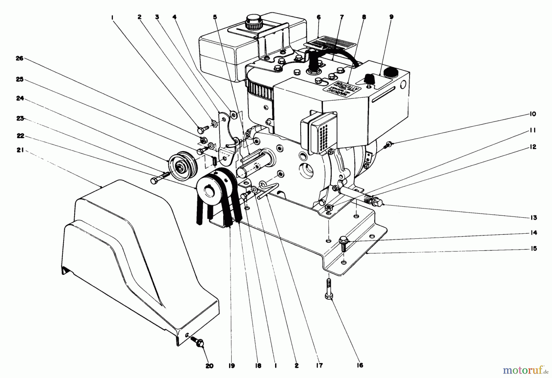  Toro Neu Snow Blowers/Snow Throwers Seite 1 38050 (724) - Toro 724 Snowthrower, 1978 (8000001-8999999) ENGINE ASSEMBLY (MODEL NO. 38050)
